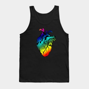 Heart Human Anatomy raimbow prideshirt Tank Top